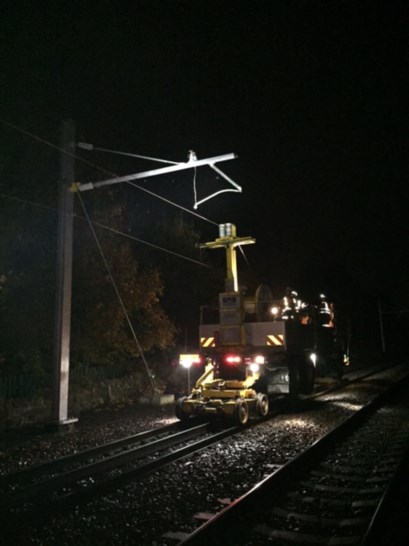 First OHLE wires run on EGIP