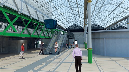 Repositioned escalators